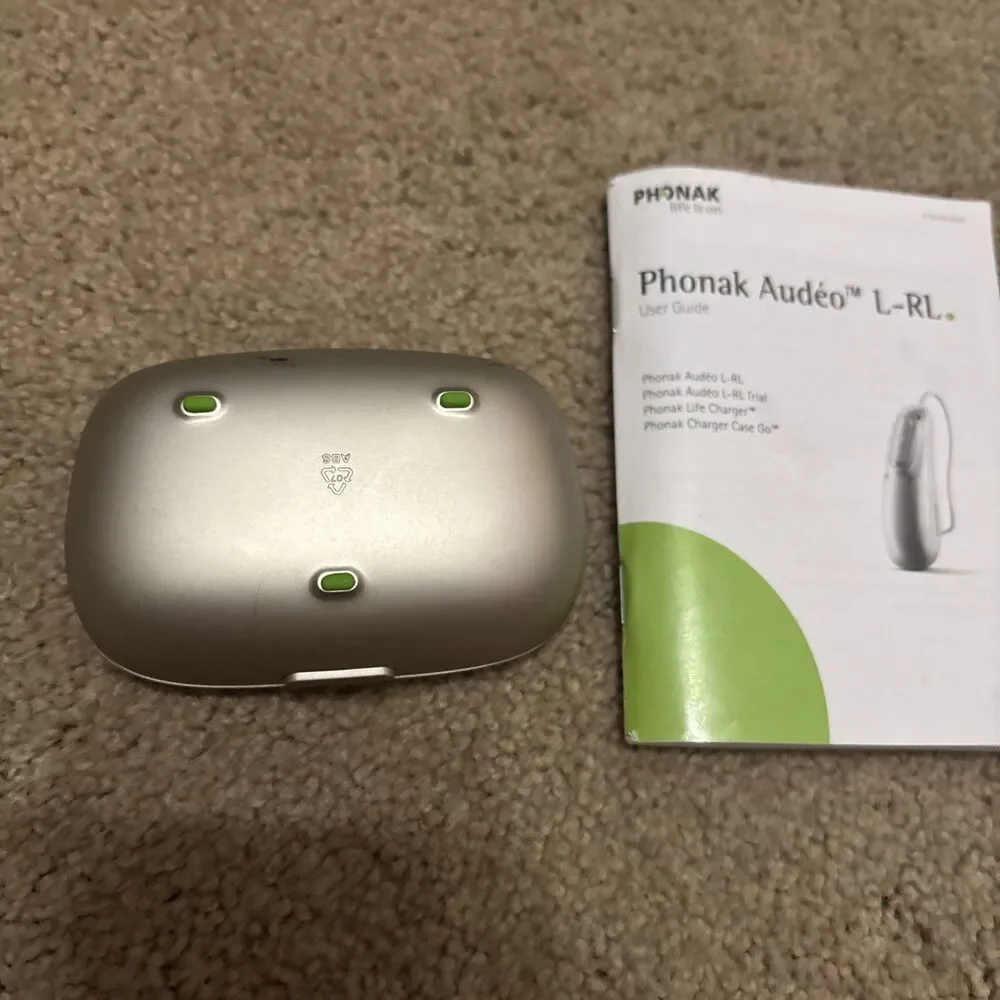 Phonak Small Hard Shell Hearing Aid Case With User Guide